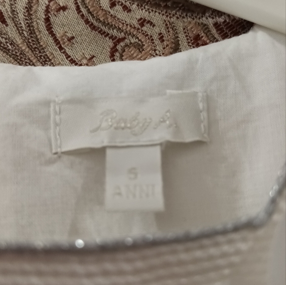 Size 5 Baby A white floral silver baptism christening gown party dress - Picture 14 of 16